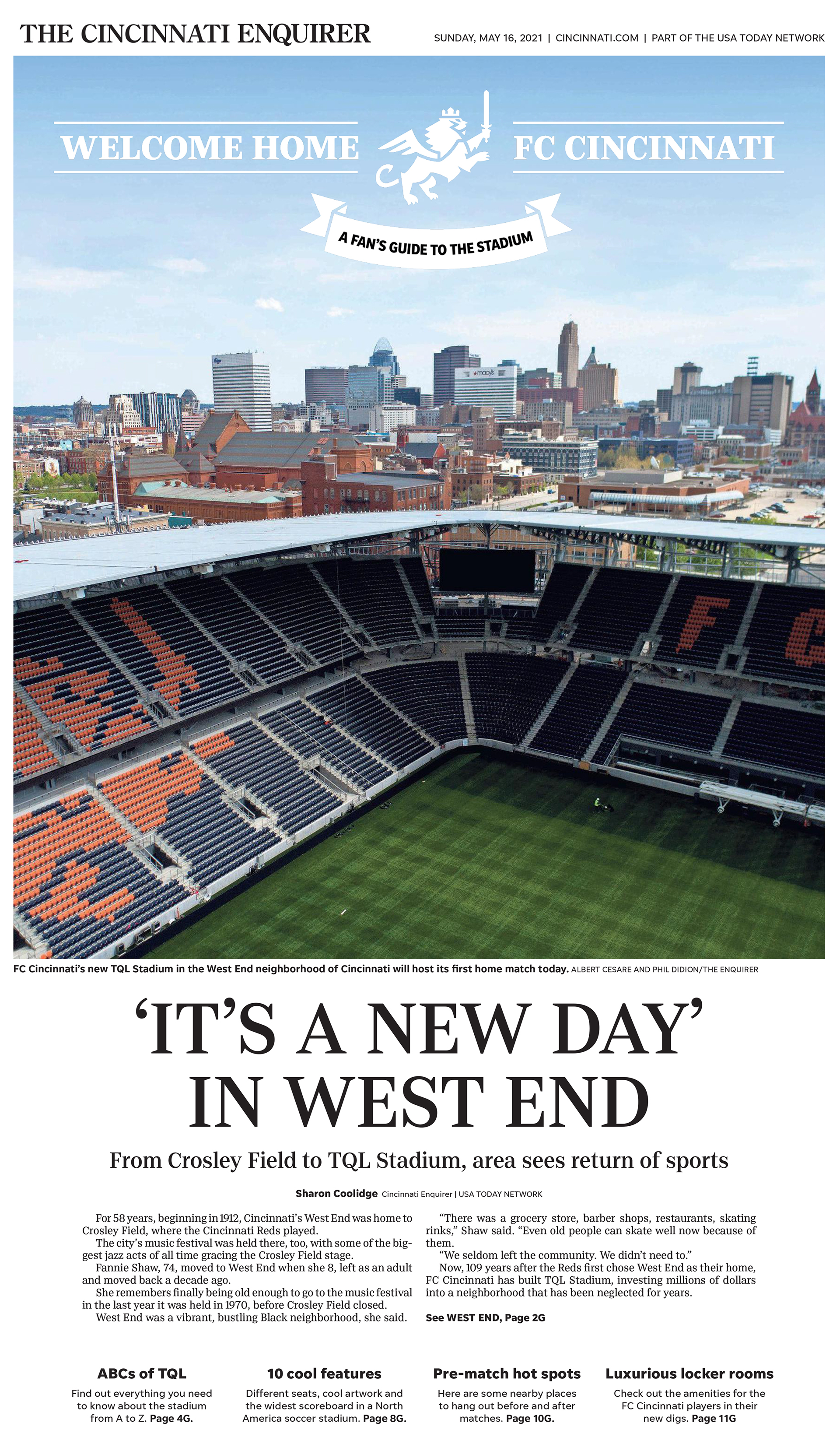 Cover of the Cincinnati Enquirer's FC Cincinnati special section