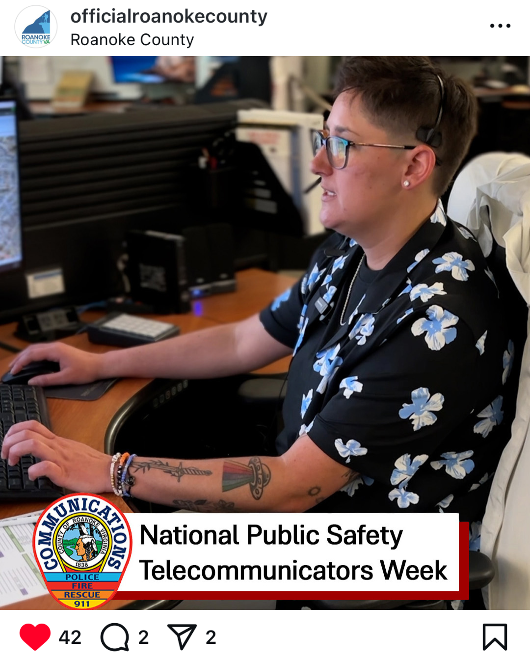 Video still from the Emergency Telecommunicators Week video